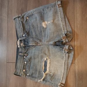Madewell high waisted med wash denim shorts